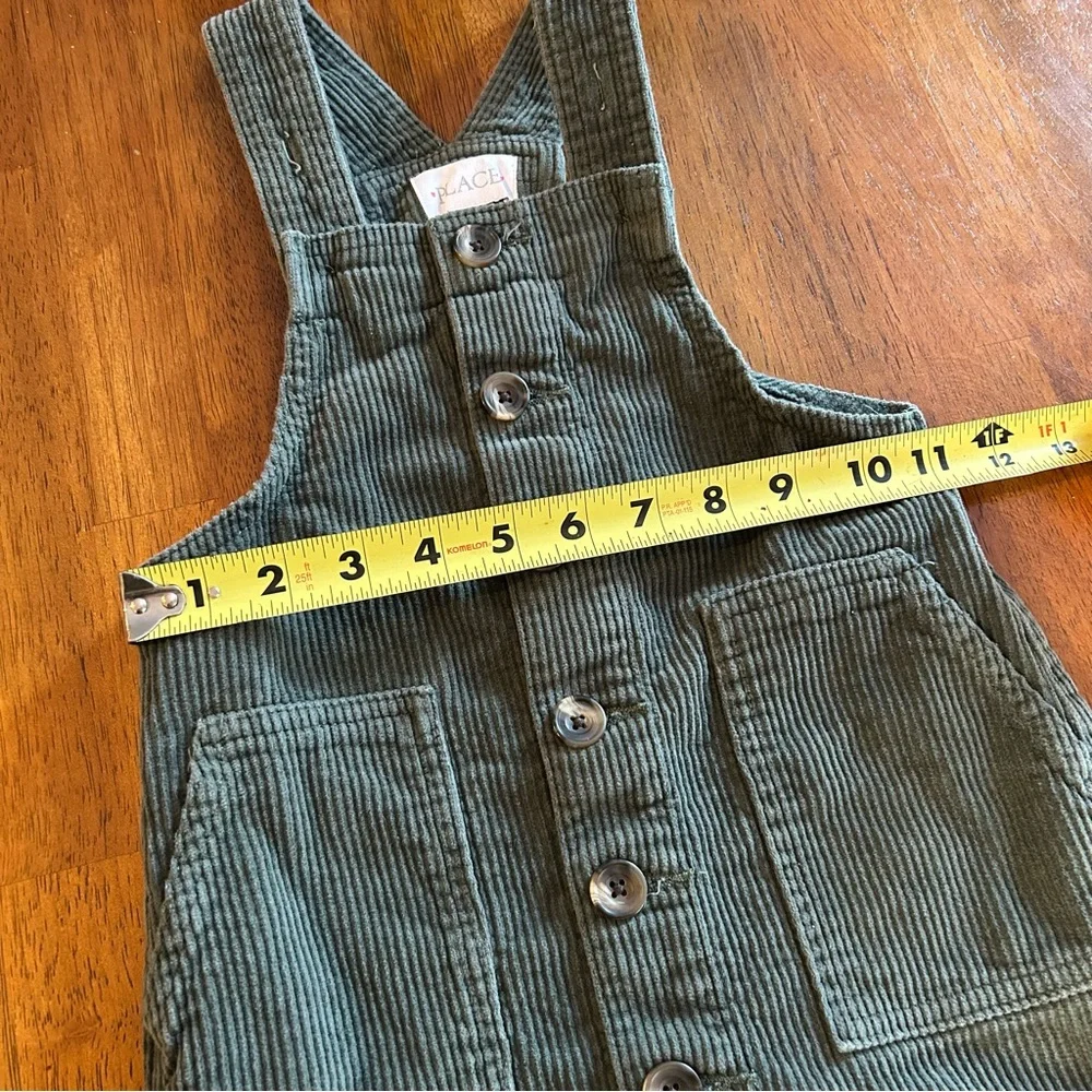 Olive Green Corduroy Pinafore Button Dress | Girls Size 4 | The Children’s Place